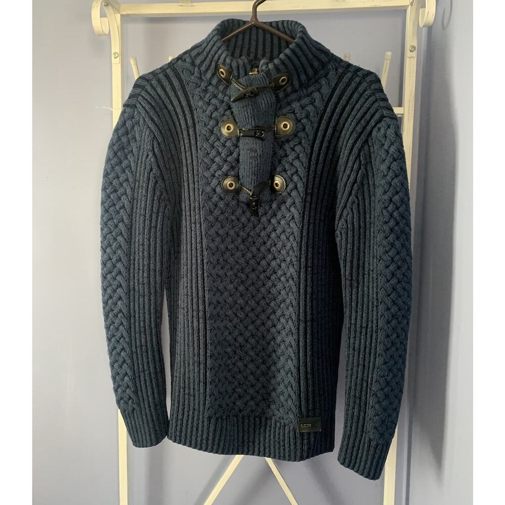 LCR black edition men’s sweater blue preppy academia Turkey premium knit Lg